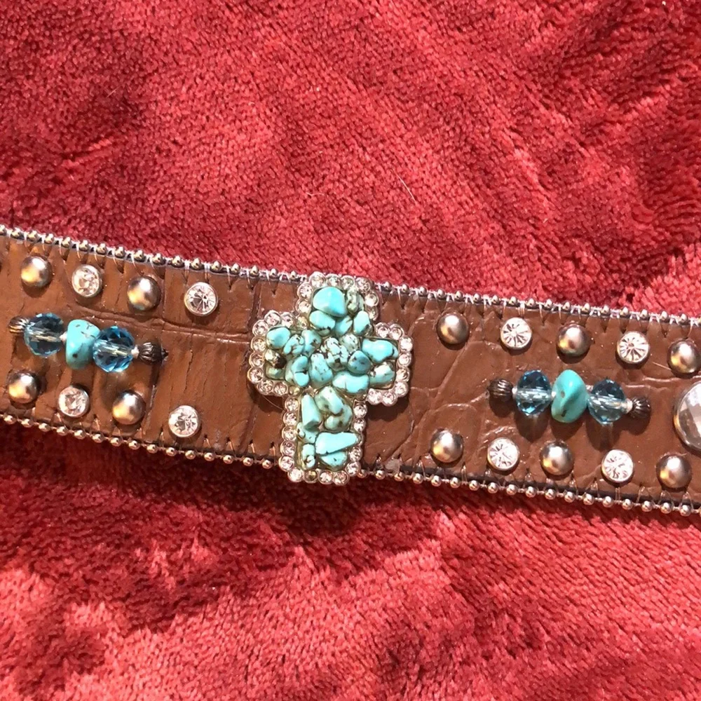 Turquoise Rhinestone Belt - Picture 4 of 10